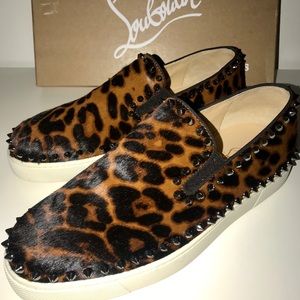 Christian Louboutin Leopard Studded Flats